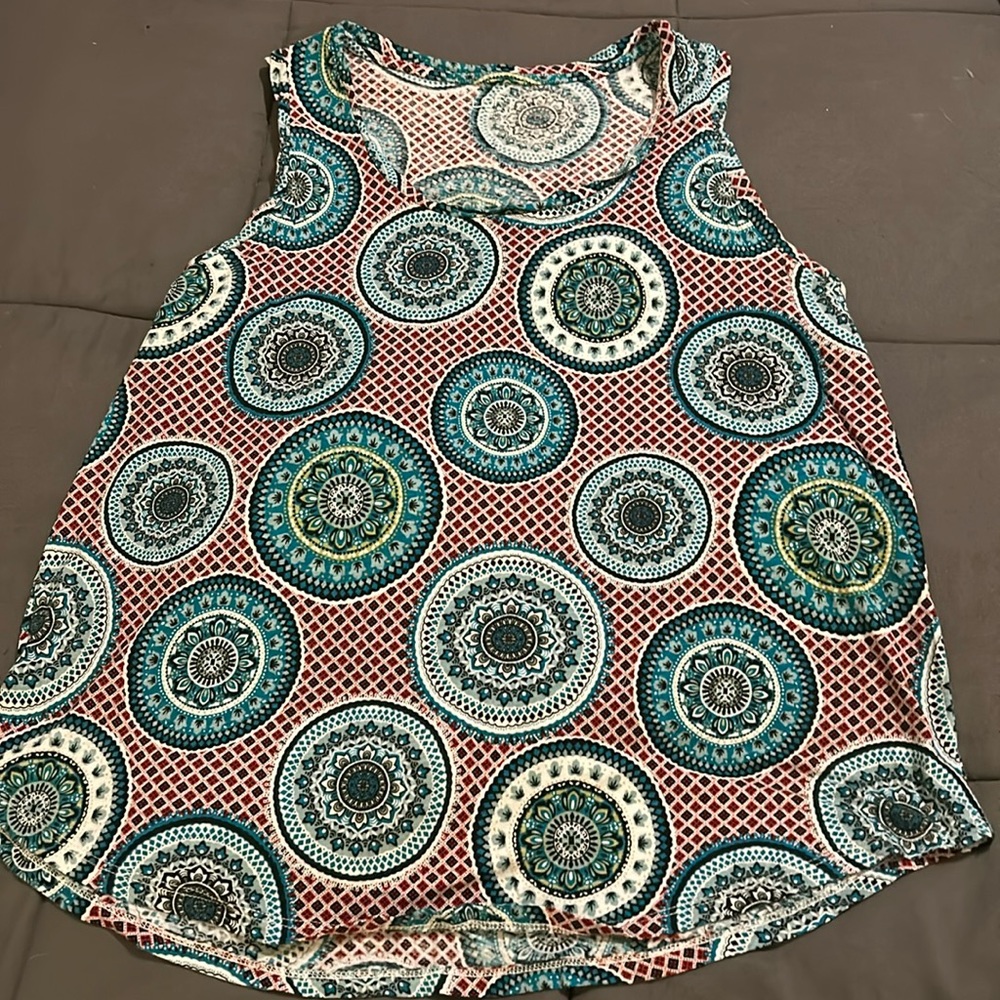 Women’s geometric print cotton tank top